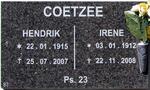 COETZEE Hendrik 1915-2007 & Irene 1912-2008