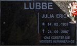LUBBE Julia Erica 1937-2007