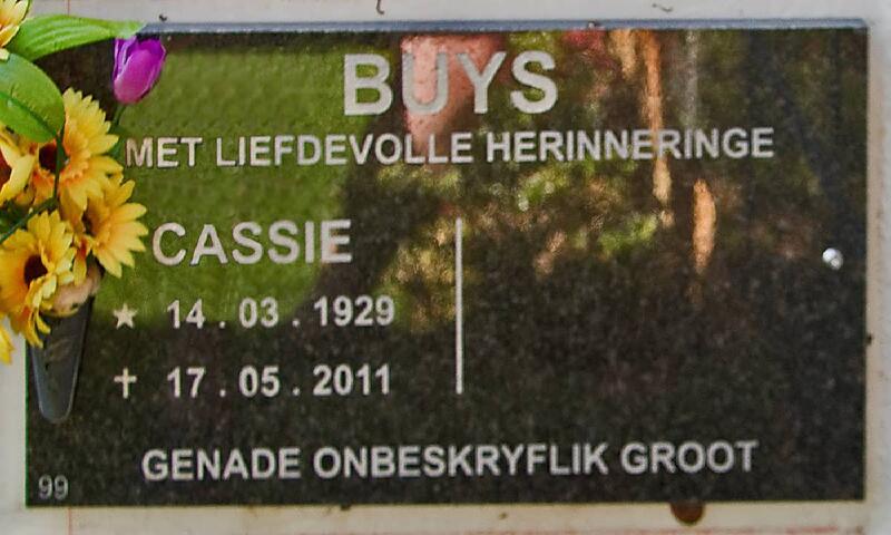 BUYS Cassie 1929-2011