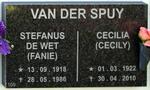 SPUY Stefanus De Wet, van der 1918-1986 & Cecilia 1922-2010