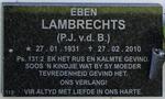 LAMBRECHTS P.J. vd B. 1931-2010