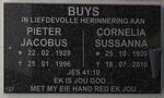BUYS Pieter Jacobus 1929-1996 & Cornelia Sussanna 1930-2010