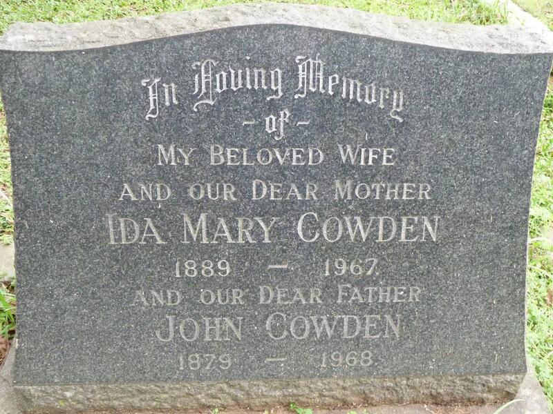COWDEN John 1879-1968 & Ida Mary 1889-1967