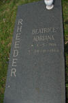 RHEEDER Beatrice Adriana 1916-1986