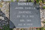 BARNARD Jacoba Isabella nee BARENDSE 1893-1960