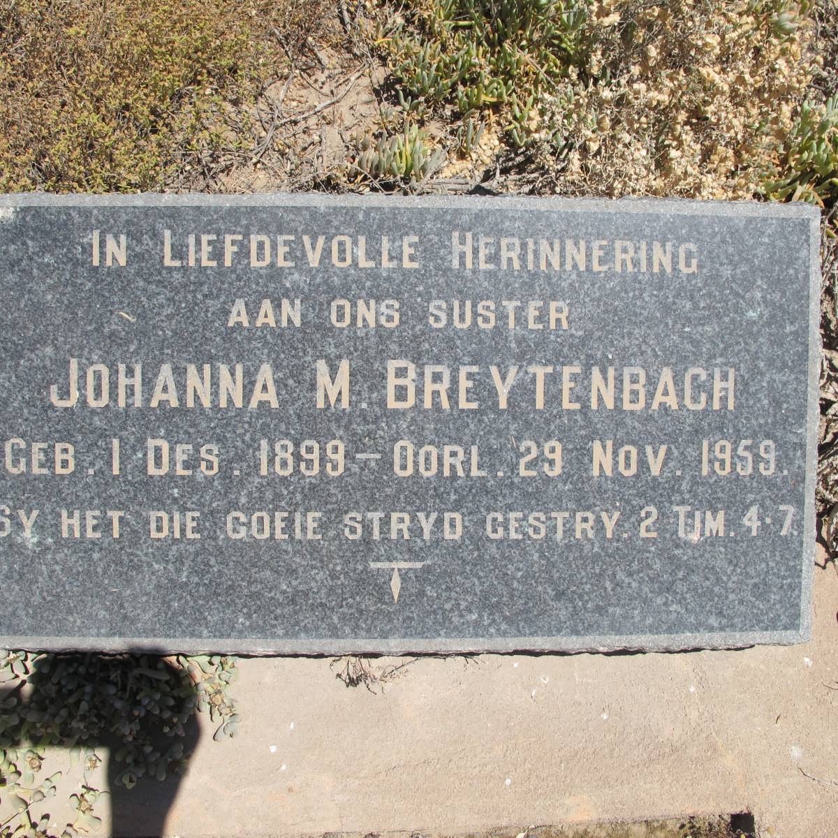 BREYTENBACH Johanna M. 1899-1959