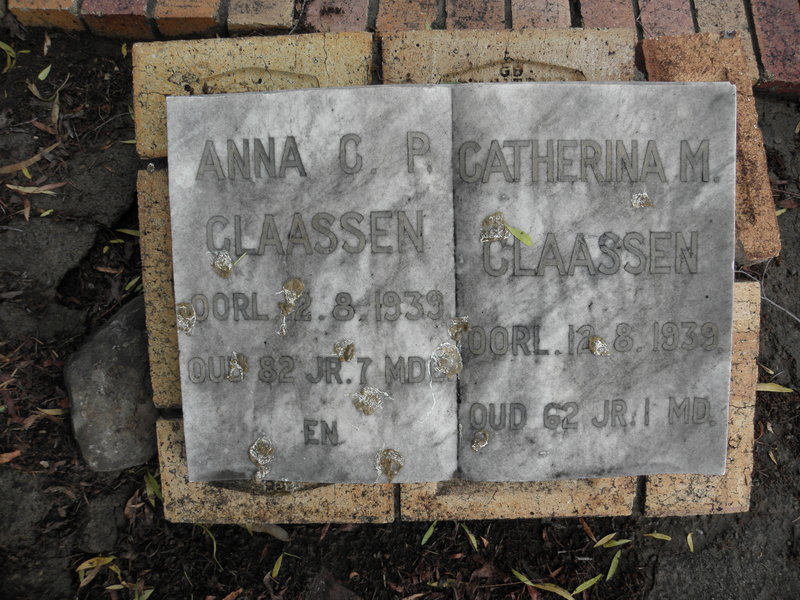 CLAASSEN Anna C.P. -1939 :: CLAASSEN Catherina M. -1939