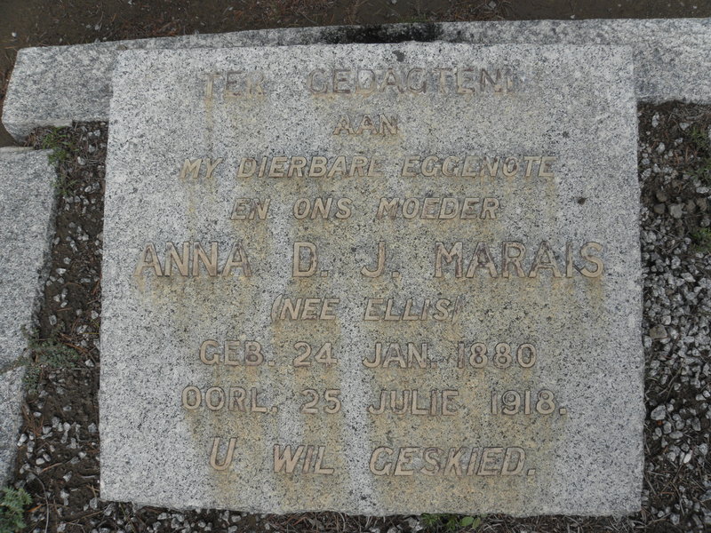 MARAIS Anna D.J. nee ELLIS 1880-1918