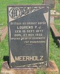 MEERHOLZ Lourens P.J. 1877-1932