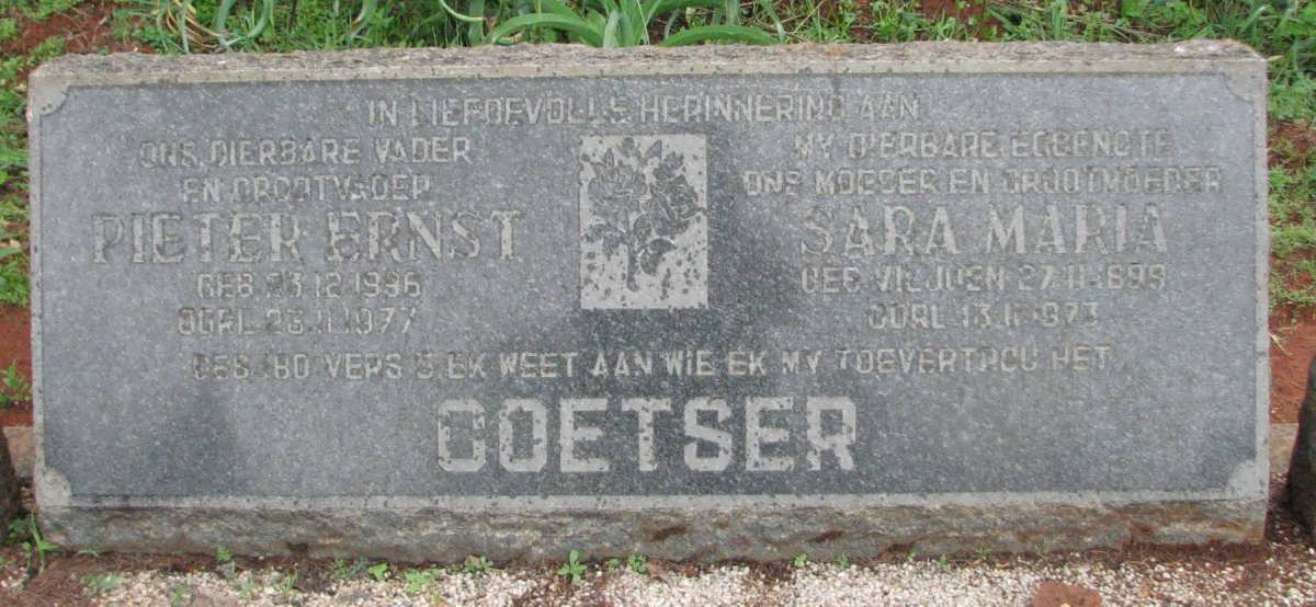 COETSER Pieter Ernst 1896-1977 & Sara Maria VILJOEN 1899-1973