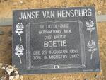 RENSBURG Boetie, Janse van 1956-2002