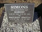 SIMONS Robert 1941-1992 & Pauleen 1939-2009
