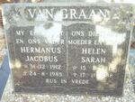 GRAAN Hermanus Jacobus, van 1921-1985 & Helen Sarah 1915-1998