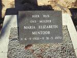 MENTOOR Maria Elizabeth 1921-1970