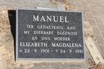 MANUEL Elizabeth Magdalena 1901-1981