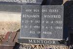MENTOOR Benjamin 1917-1992 & Winifred 1920-1989