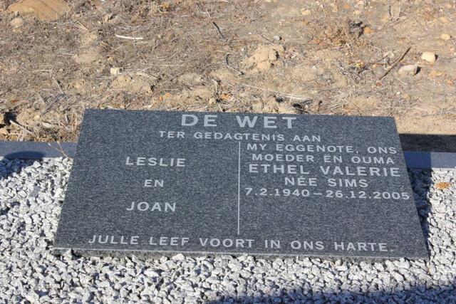 WET Ethel Valerie, de nee SIMS 1940-2005 :: de WET Leslie :: de Wet Joan