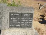 LACKAY Henry Isaac 1936-1971 :: LACKAY Anna 1895-1959