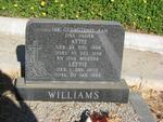 WILLIAMS Attie 1898-1958 & Lettie 1900-1969