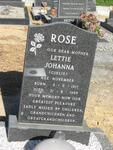ROSE Lettie Johanna nee NOVEMBER 1917-1989