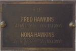 HAWKINS Fred 1918-2005 & Nona 1923-2008