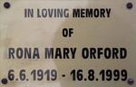 ORFORD Rona Mary 1919-1999