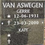 ASWEGEN Gerrie, van 1931-2000 & Katy
