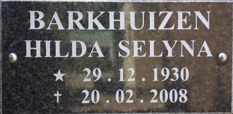 BARKHUIZEN Hilda Selyna 1930-2008