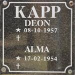 KAPP Deon 1957- & Alma 1954-