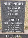 CROESER Pieter Michiel Lombard 1909-1977 & Martha VAN ROOYEN 1909-1993