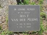 MERWE Iris F., van der 1925-1993
