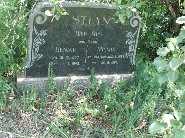 STEYN Hennie 1880-1942 & Miemie SCHLEBUSCH 1885-1966