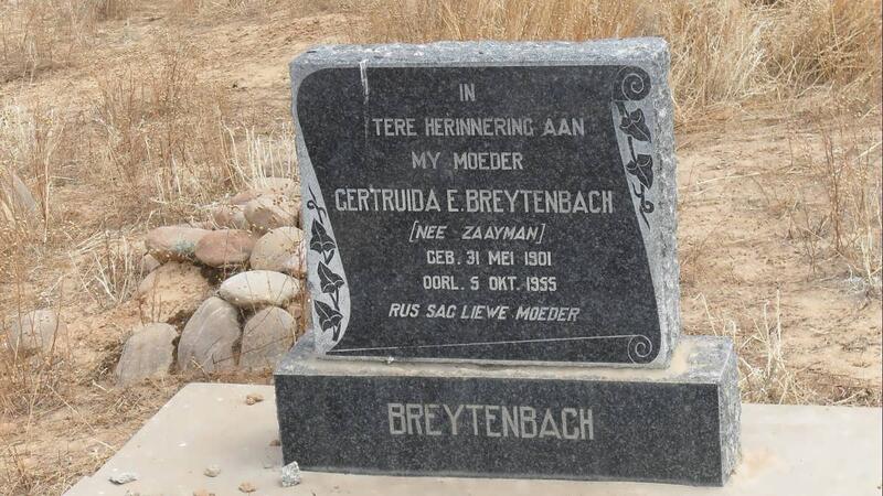 BREYTENBACH Gertruida E. nee ZAAYMAN 1901-1955
