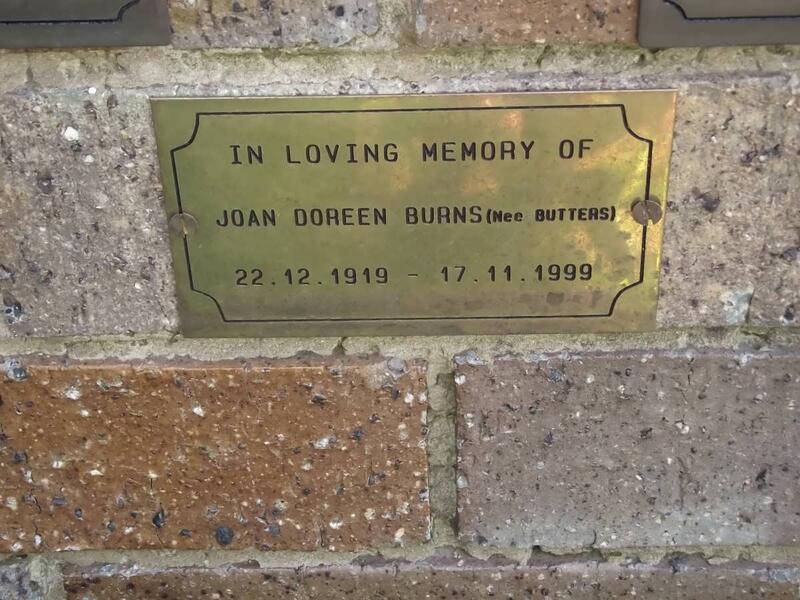 BURNS Joan Doreen nee BUTTERS 1919-1999