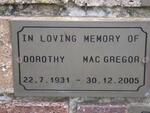 MAC GREGOR Dorothy 1931-2005