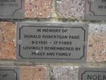 PAGE Donald Robertson 1921-1985