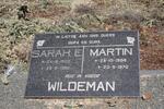 WILDEMAN Martin 1906-1970 & Sarah E. 1902-1980