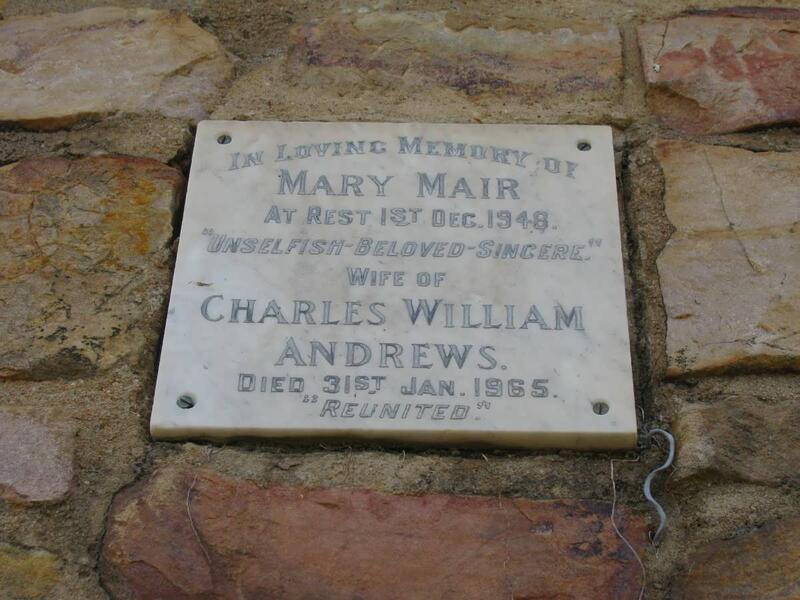 ANDREWS Charles William -1965 & Mary Mair -1948