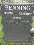 HENNING Helena Hendrina 1927-2002