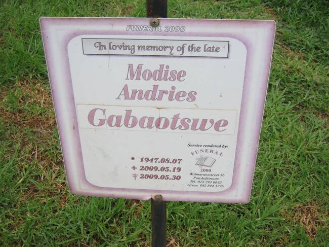 GABAOTSWE Modise Andries 1947-2009