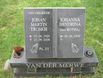 MERWE Johan Martin Troskie, van der 1929-2009 & Johanna Hendrina BOTHA 1938-