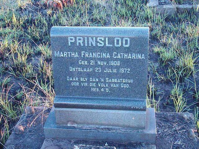 PRINSLOO Martha Francina Catharina 1908-1972