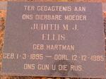 ELLIS Judith M.J. nee HARTMAN 1895-1985