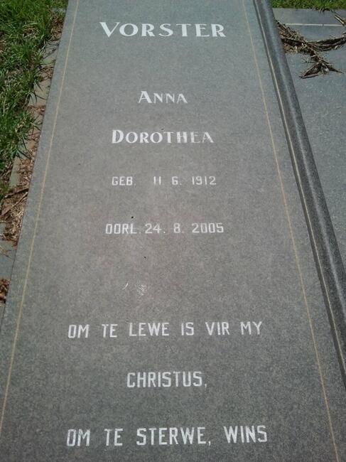 VORSTER Anna Dorothea 1912-2005