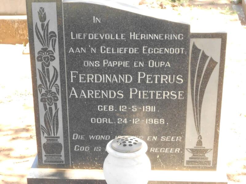 PIETERSE Ferdinand Petrus Aarends 1911-1968