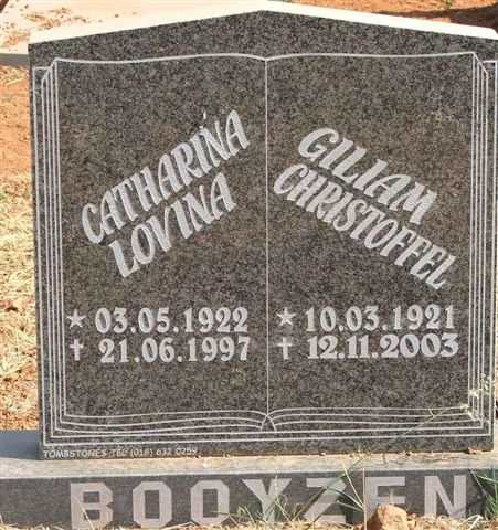 BOOYZEN Giliam Christoffel 1921-2003 & Catharina Lovina 1922-1997
