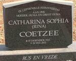 COETZEE Catharina Sophia 1922-2002
