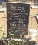 PRETORIUS Petrus Frans Jacobus 1901-1971