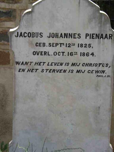 PIENAAR Jacobus Johannes 1825-1864