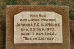 MERWE James, v. d. 1869-1941 & Johanna F.C. 1875-1942